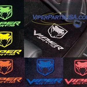 thumbnail image 2 of Lloyd Mats Velourtex Black Floor Mats For 1992-2002 Dodge Viper R/T-10. Features Bold Yellow Viper Logos. Made In USA. 2 of 3