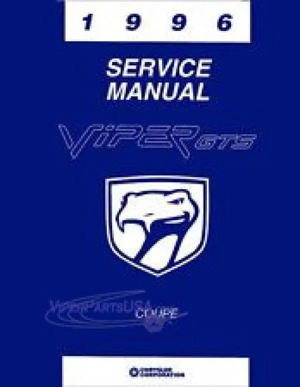 Manual, Repair/Service - 1996 Dodge Viper GTS - Viper Parts USA
