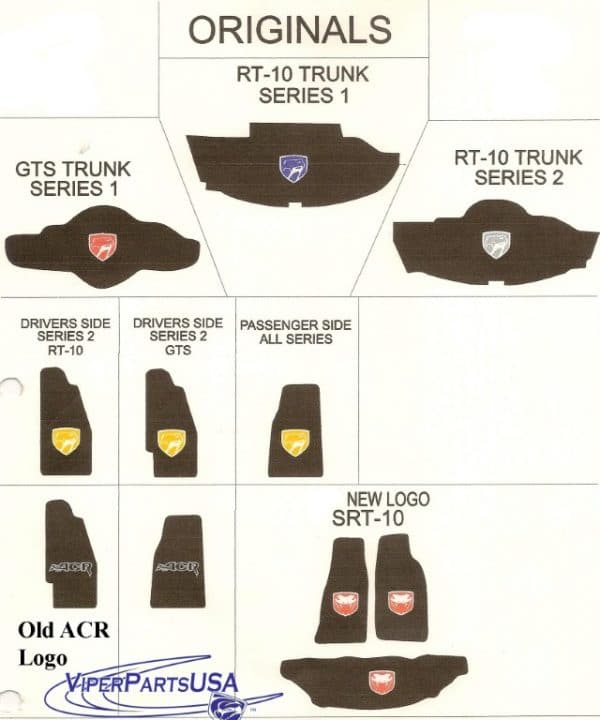 Tapestry Trunk Mats 1992 - 2010 Dodge Viper - Image 3