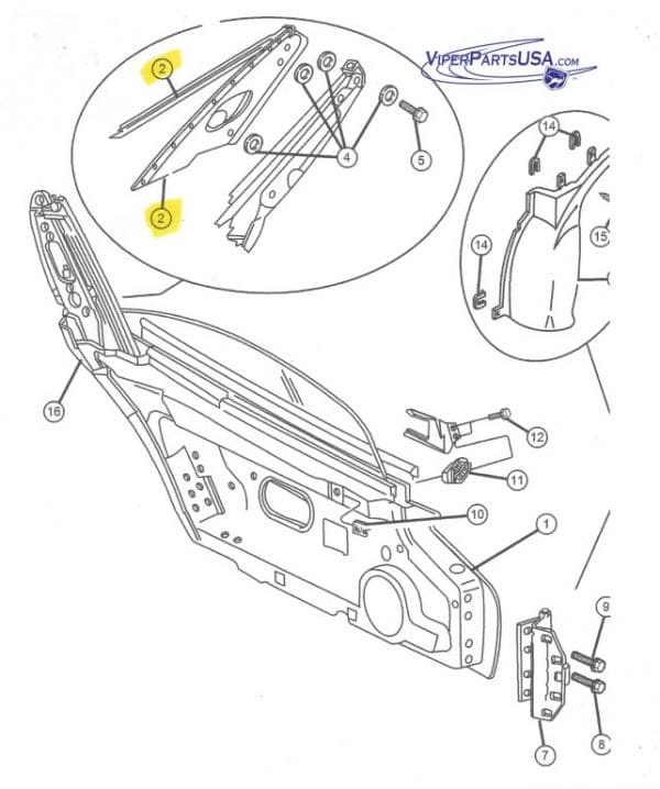 Door Outer Cover RH 96-02 Dodge Viper GTS - Image 3