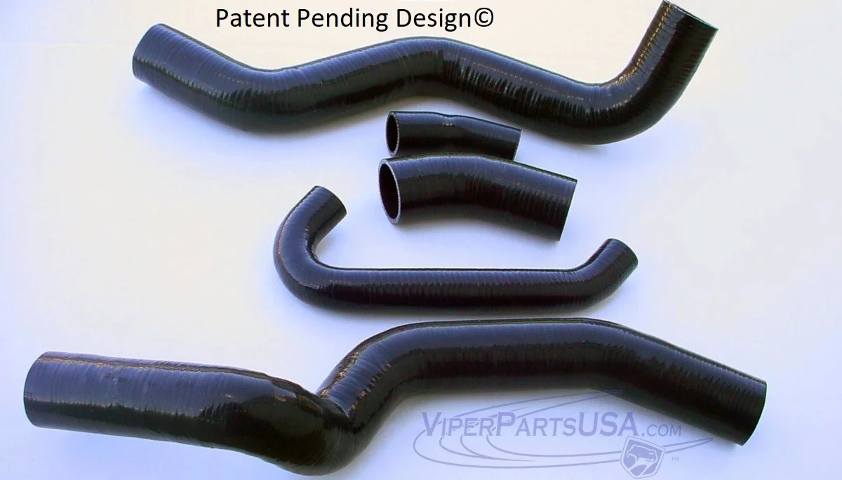 Radiator Coolant Hose Set, BLACK (5 pc set)   92-96 Dodge Viper RT10 - Image 3
