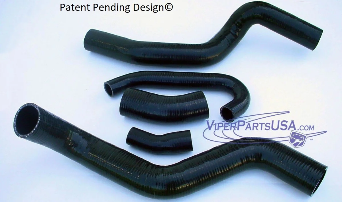 Radiator Coolant Hose Set, BLACK (5 pc set)   92-96 Dodge Viper RT10 - Image 4