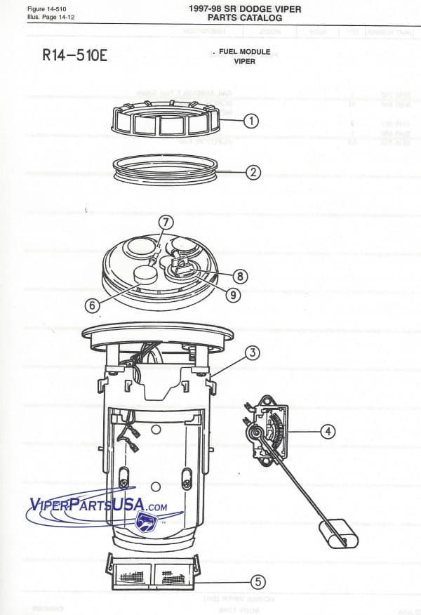 Fuel Pump Sender/Gauge 92-97 Dodge Viper - Image 2