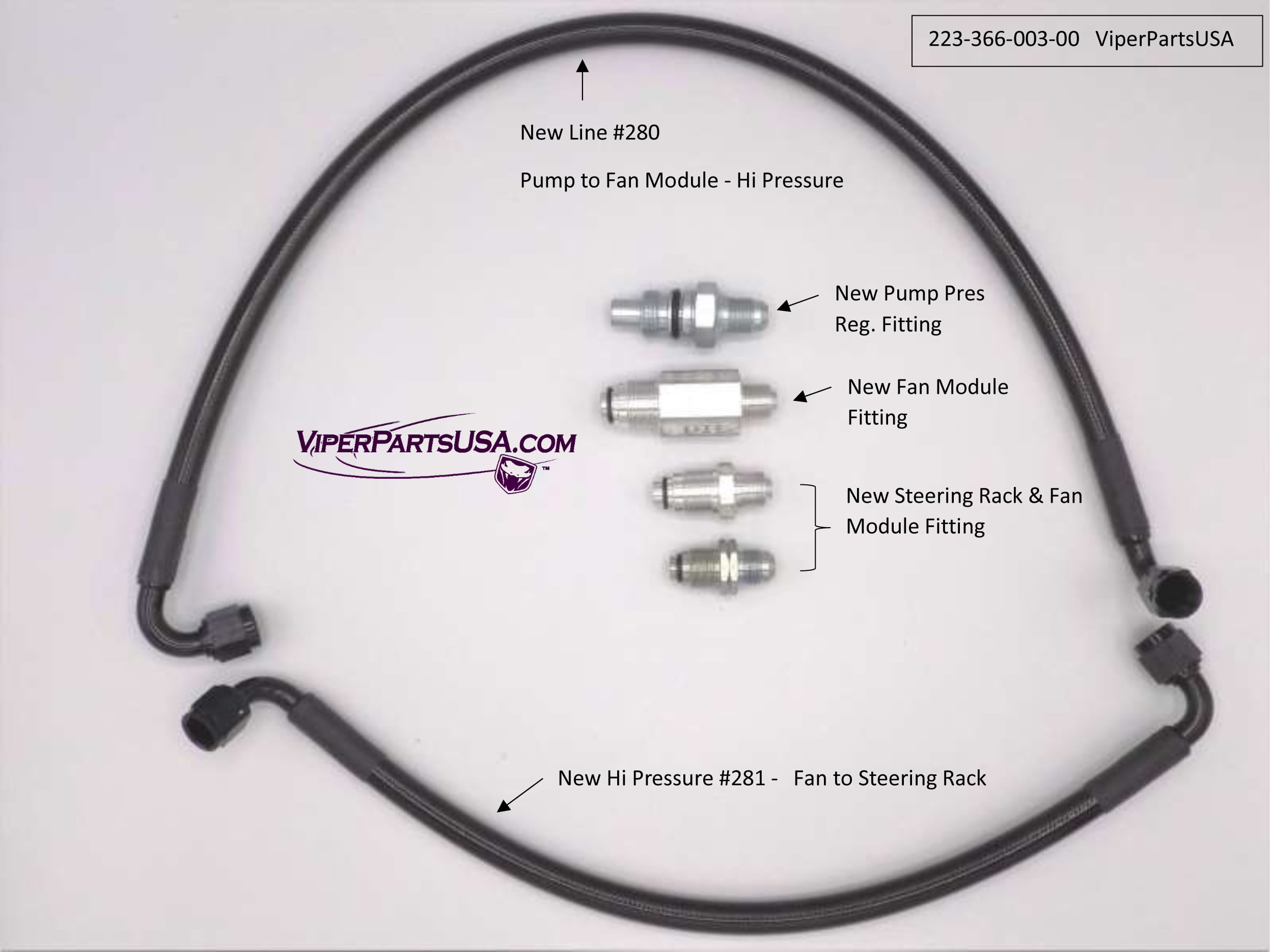 Power Steering Line Kit 03-06 Dodge Viper