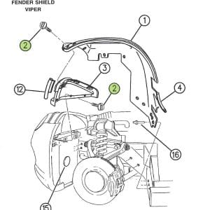 Fastener "T" Bolt Retainer  92-02 Dodge Viper