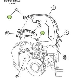 Fastener "T" Bolt Retainer  92-02 Dodge Viper