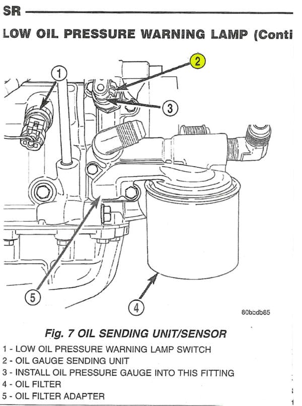 Oil Pressure Sender - Gauge Dodge Viper 96-02 - Image 2